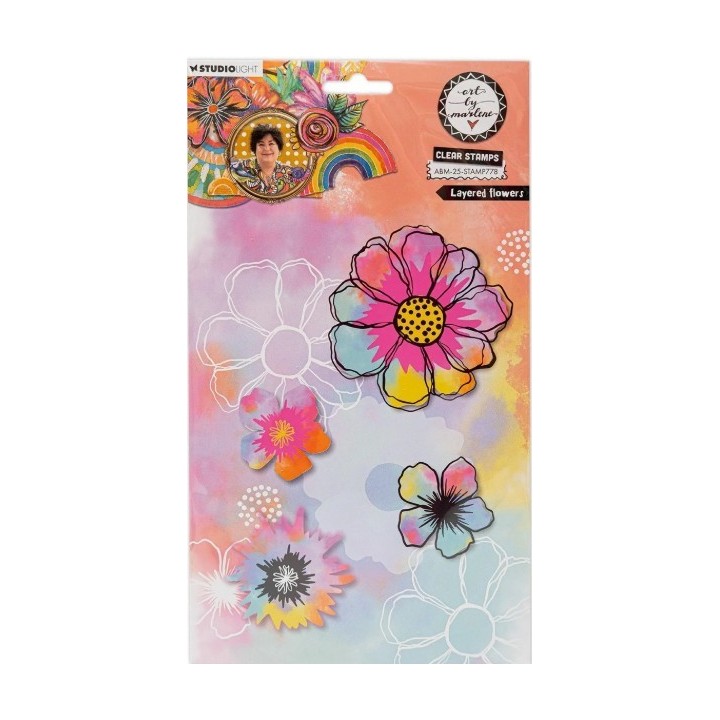 Studio Light Art By Marlene Clear Stamp Layered flowers