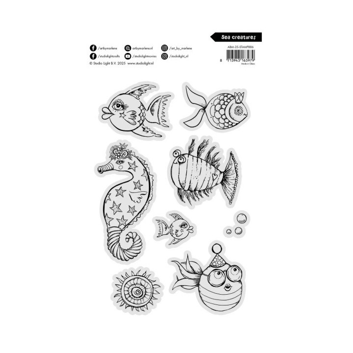 Studio Light Art By Marlene Clear Stamp Sea Creatures