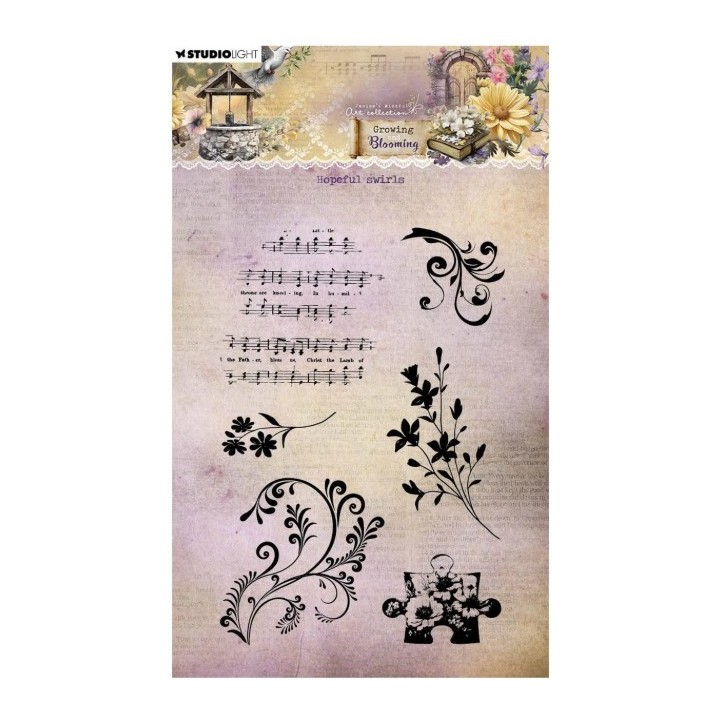Studio Light Growing & Blooming Clear Stamp Hopeful Swirls