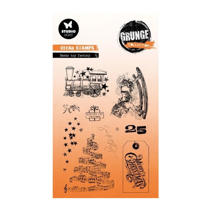 Studio Light Grunge Collection Clear Stamp Santa Toy Factory