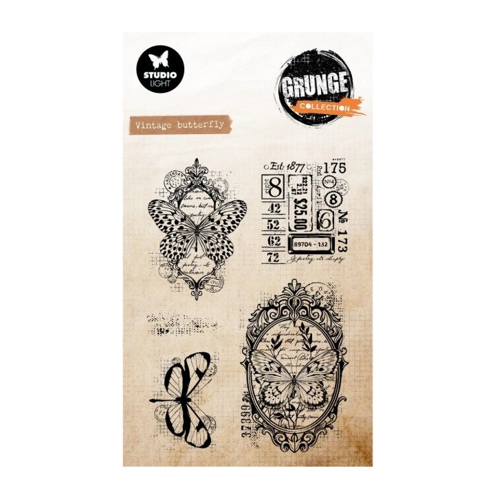 Studio Light Grunge Collection Clear Stamp Vintage Butterfly