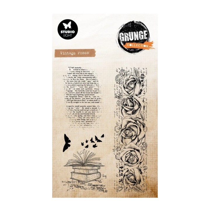 Studio Light Grunge Collection Clear Stamp Vintage Roses