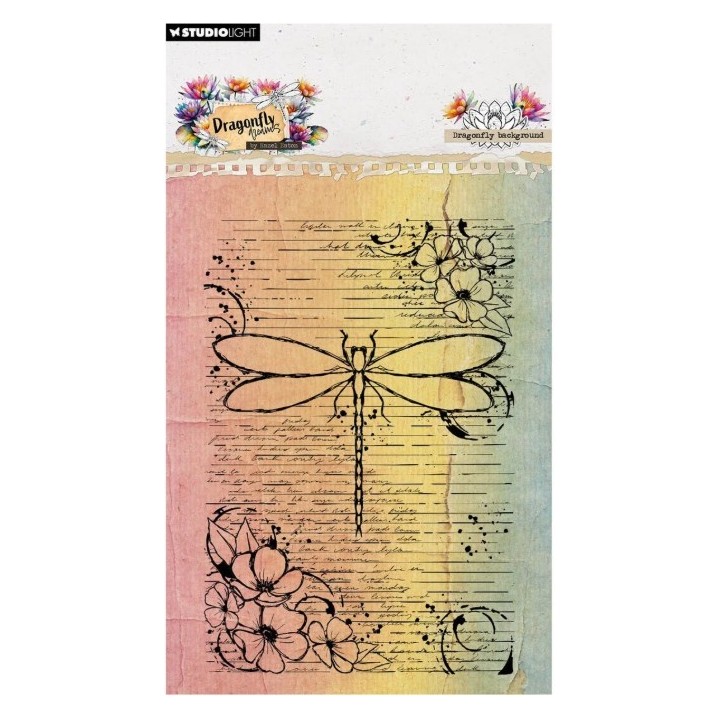 Studio Light Hazel Eaton Clear Stamp Dragonfly background Dragonfly Dreams