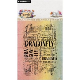 Studio Light Hazel Eaton Clear Stamp Grunge word cloud Dragonfly Dreams