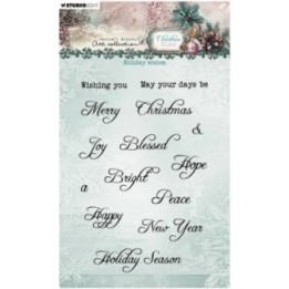 Studio Light Jenine's Mindful Art Christmas Blush Clear Stamp Holiday wishes