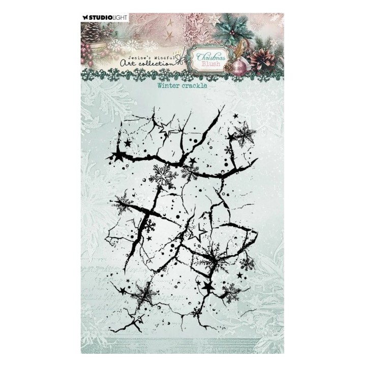 Studio Light Jenine's Mindful Art Christmas Blush Clear Stamp Winter crackle