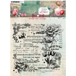 Studio Light Jenine's Mindful Art Clear Stamps Sending You Love Background Collage
