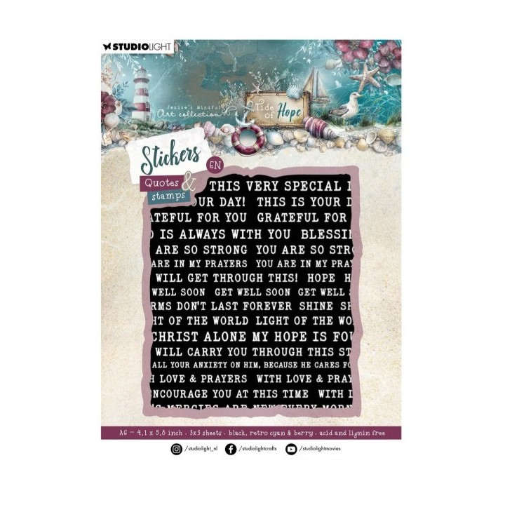 Studio Light Tide of Hope Sticker Sheets Stamps & Quotes