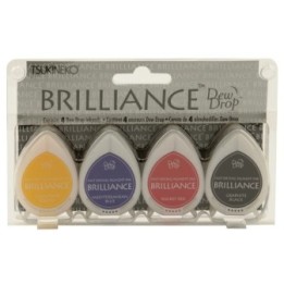 Tsukineko Brilliance Dew Drop Stempelkussen assorti Basics 4st.