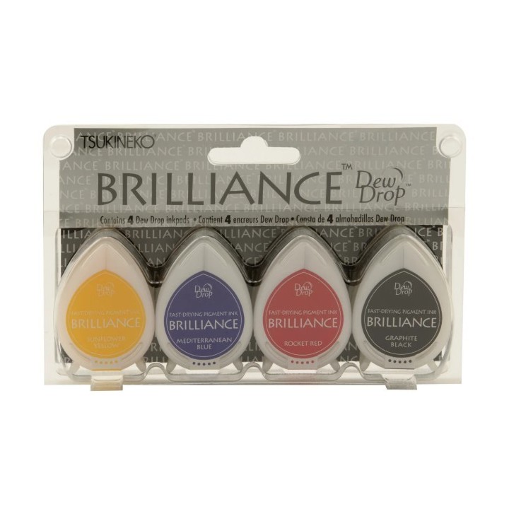 Tsukineko Brilliance Dew Drop Stempelkussen assorti Basics 4st.