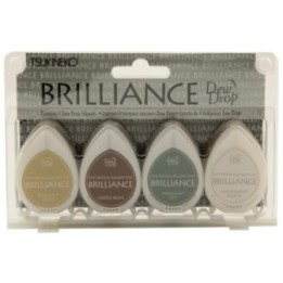 Tsukineko Brilliance Dew Drop Stempelkussen assorti Earth Tone 4st.