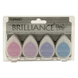 Tsukineko Brilliance Dew Drop Stempelkussen assorti Jewel Tone 4st.