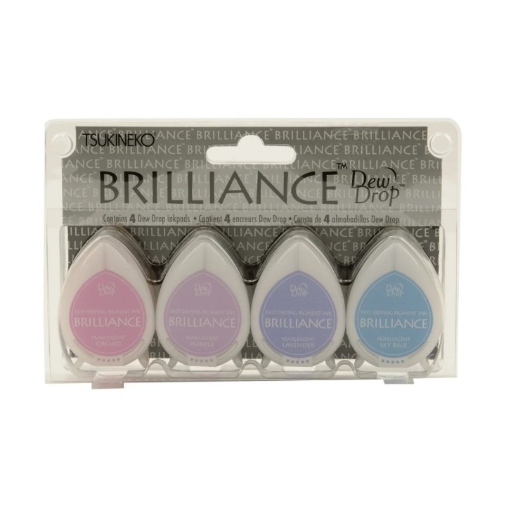 Tsukineko Brilliance Dew Drop Stempelkussen assorti Jewel Tone 4st.