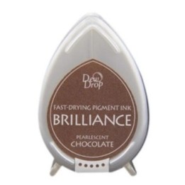 Tsukineko Brilliance Dew Drop Stempelkussen klein Pearlescent Chocolate