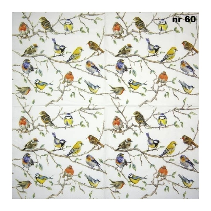 Birds meeting servet 33x33cm