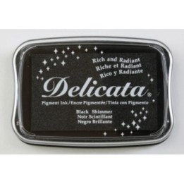 Tsukineko Delicata Stempelkussen groot Black Shimmer