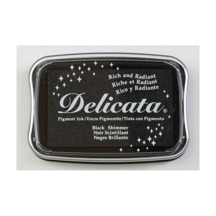 Tsukineko Delicata Stempelkussen groot Black Shimmer