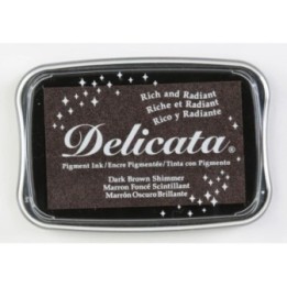 Tsukineko Delicata Stempelkussen groot Dark Brown Shimmer