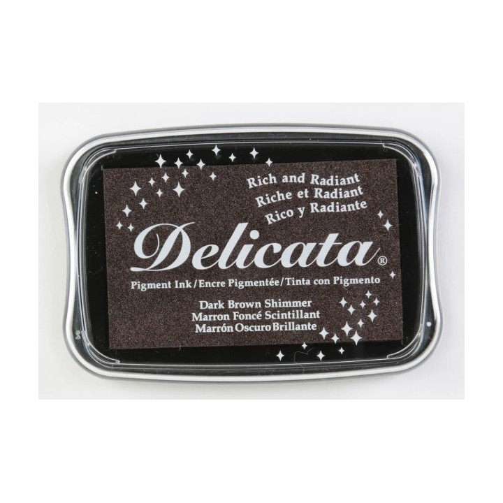 Tsukineko Delicata Stempelkussen groot Dark Brown Shimmer