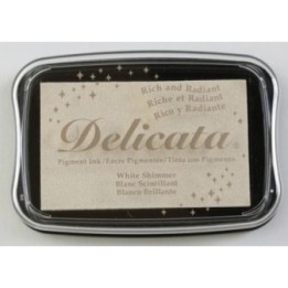 Tsukineko Delicata Stempelkussen groot White Shimmer