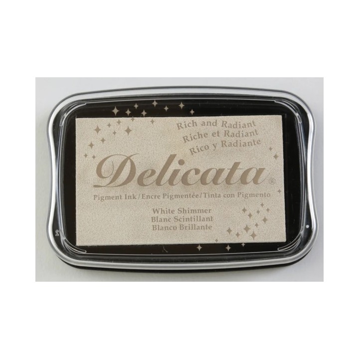 Tsukineko Delicata Stempelkussen groot White Shimmer