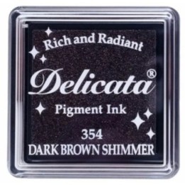 Tsukineko Delicata Stempelkussen klein Dark Brown Shimmer