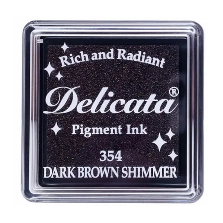 Tsukineko Delicata Stempelkussen klein Dark Brown Shimmer