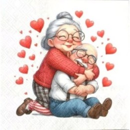 Oma en opa in love servet 33x33cm