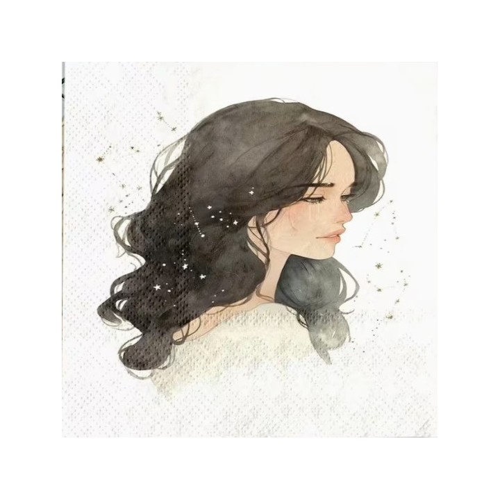 Vrouw huilend servet 33x33cm