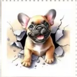 Franse Bulldog kiekeboe servet 33x33cm