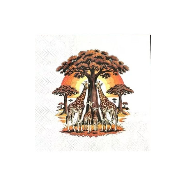 Giraffen familie servet 33x33cm
