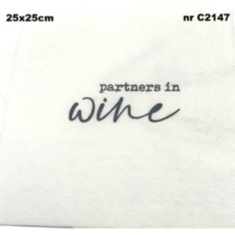 Partners in wine servet 25x25cm