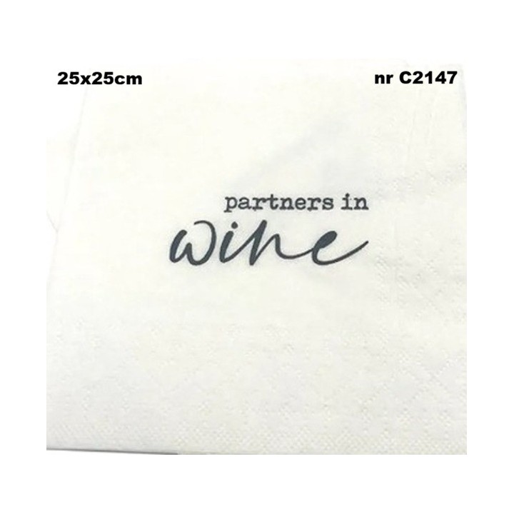 Partners in wine servet 25x25cm