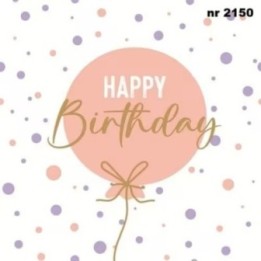 Happy birthday roze servet 33x33cm