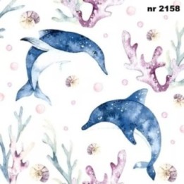 Playing Dolphins servet 33x33cm