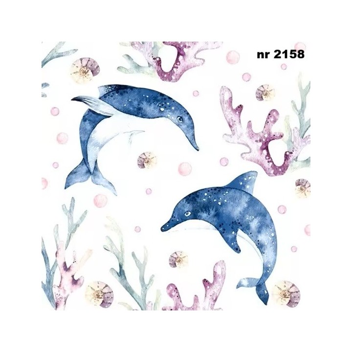 Playing Dolphins servet 33x33cm
