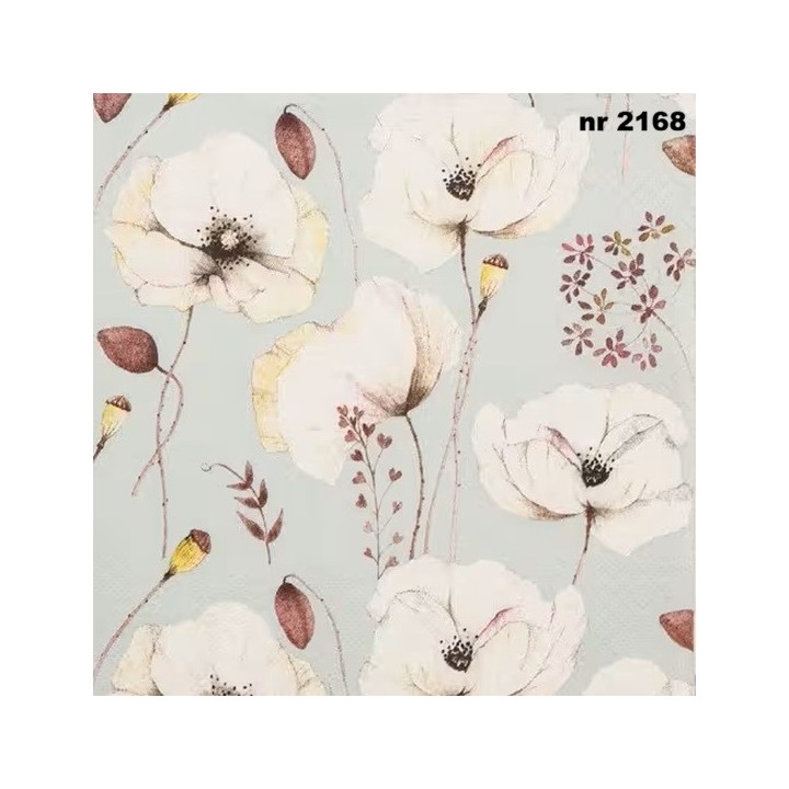 Delicate Poppies servet 33x33cm