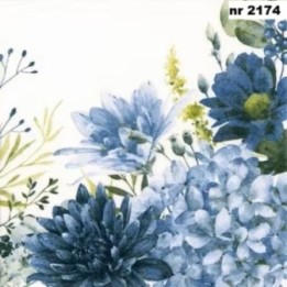 Orla Crisantemos blue servet 33x33cm