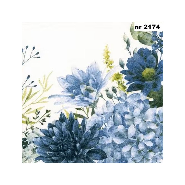 Orla Crisantemos blue servet 33x33cm
