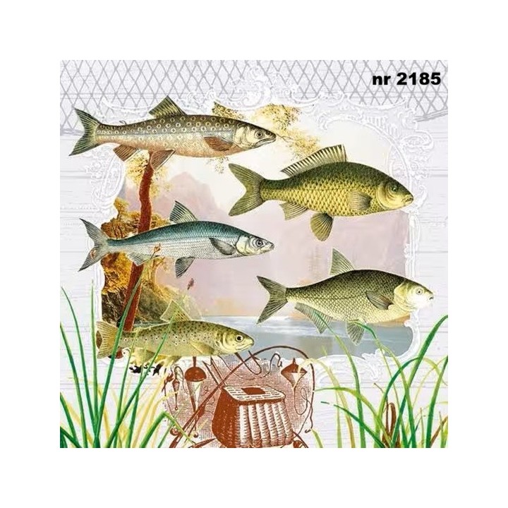 Fish Portrait servet 33x33cm