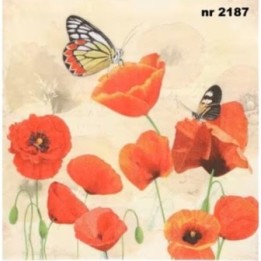 Poppy Flowers servet 33x33cm