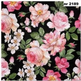 Roses Glory black servet 33x33cm