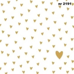 Little Hearts gold servet 33x33cm