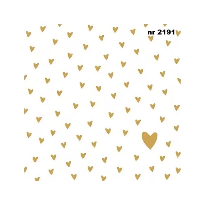 Little Hearts gold servet 33x33cm