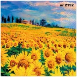 Painted Sunflowers servet 33x33cm