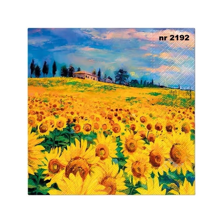 Painted Sunflowers servet 33x33cm
