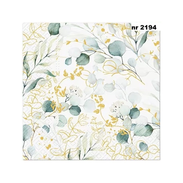 Golden Eucalyptus servet 33x33cm