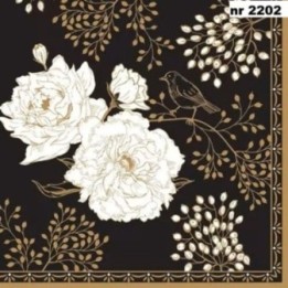 Art Deco & Flowers servet 33x33cm