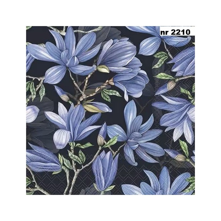 Magnolia Acuminata blue servet 33x33cm