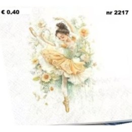 Ballerina in geel servet 33x33cm